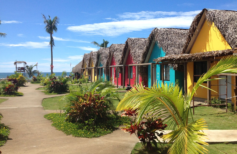 Colorful beach huts