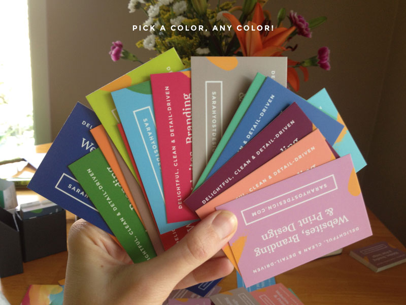 Multicolored business cards